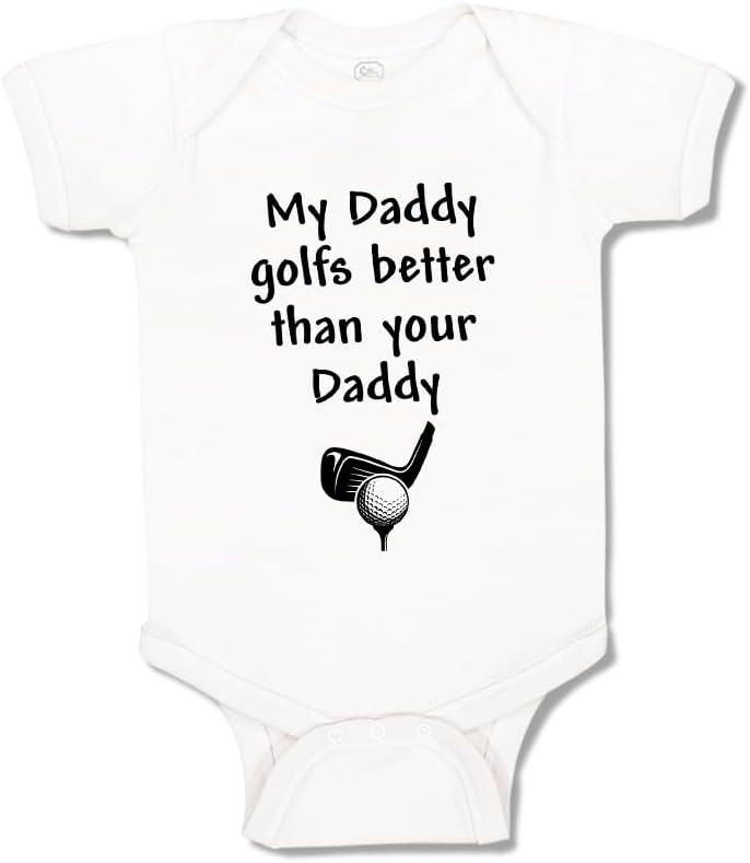 Cute Rascals Baby Bodysuit My Daddy Golfs Better than Your Daddy and Golf Club with Ball Funny Cotton