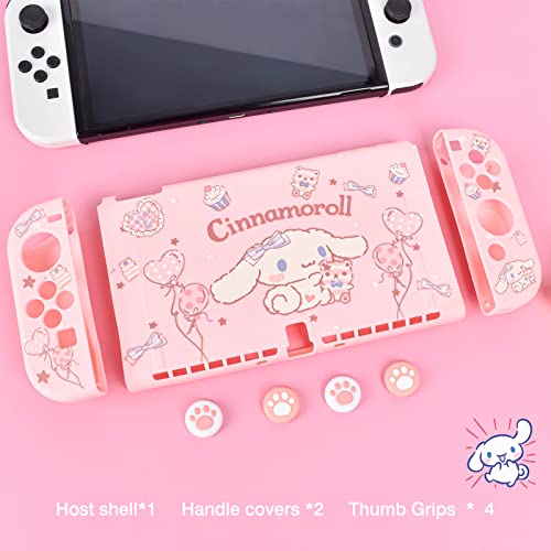 DLseego Protective Case for Nintendo Switch OLED Model, Dockable TPU Cover with 4 Thumb Grips, Shock-Absorption and Anti-Scratch Design Accessories for Switch OLED 2021 - Pink Cinnamoroll - Image 6
