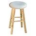 Taburetes de bar, Taburete redondo Taburete alto Taburete de madera maciza Taburete de comedor Dormitorio Taburete de maquillaje Sala de estar Taburete decorativo Taburete de ocio,Blanco,60CM