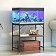 MAHANCRIS Aquariumständer, 30 L Aquarium Unterschrank, Aquariumregal, 2-stöckiger Aquarium Tisch, Fischtankständer mit Ablage, 272 kg belastbar, 76 x 30 x 62 cm, Vintagebraun und Schwarz AFTHR3001