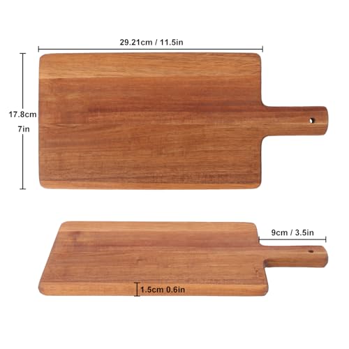 Pack de 3 tablas de cortar de madera con mango 29.21x17.78x1.52 cm miniatura 2