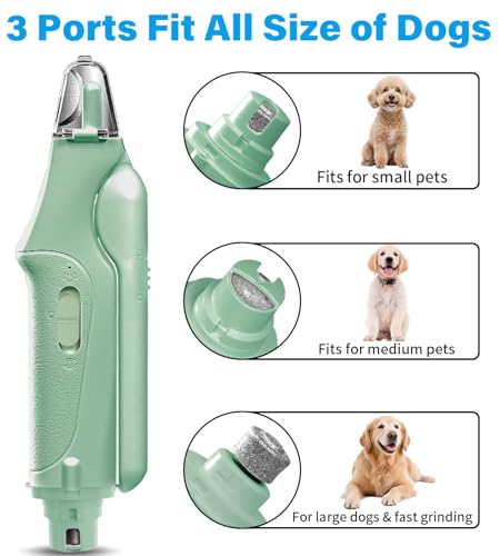 Image of 2 in 1 Dog Nail Clippers & Cat Nail Clippers Trimmers for Large Medium Small Dogs Cats Claw Trimmer Quick Sensor and Safety Guard USB Rechargeable Dogs Nail Trimmer with Catcher & 2 LED Lights