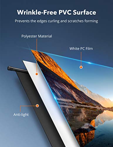 TaoTronics Projector Screen with Stand, 120" Indoor Outdoor Projector Screen 4K HD with Wrinkle-Free Design (Easy to Clean, 1.1Gain, 160° Viewing Angle & Includes A Carry Bag) - Thumbnail 3