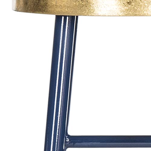 Taburete de bar Safavieh Home Collection Emery en azul marino y dorado, 30 pulgadas miniatura 5