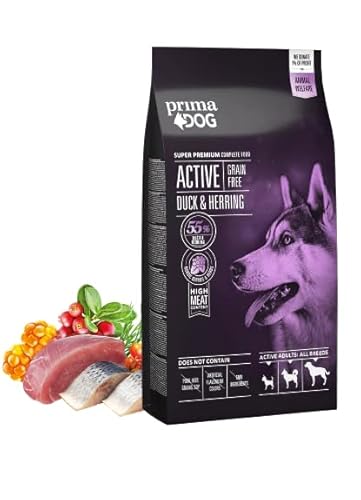 Produktbild von PrimaDog Adult Active Getreidefrei Ente & Hering - 10 kg