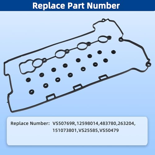 Image of VS50769R Engine Valve Cover Gasket Set for Chevy Cobalt HHR Malibu, Pontiac G5 G6 Solstice Pursuit, Saturn Aura Ion Sky Vue 2006 2007 2008 2009 2010 2011 2012 2.2L 2.4L L4