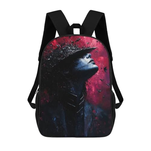 sinyumoney Mochila Infantil Impresa En 3D Vampire Bat Human Mochila Escolar Ligera De Viaje Mochila Escolar De Moda Para Niños Y Estudiantes 17inch