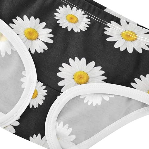 Cotton Toddler Girls Underwear White Daisies Yellow Solid Black Little Girl Panties Colorful Briefs Underpants 2t4