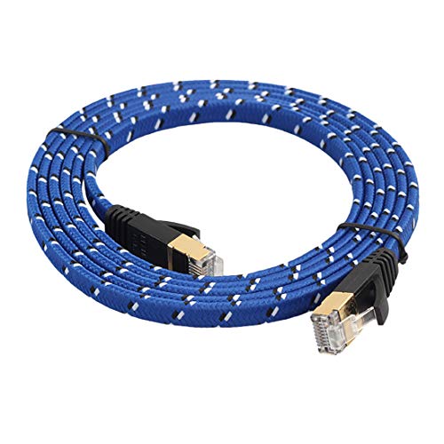 5m Gold Plated CAT-7 10 Gigabit Ethernet Ultra Flat Patch Cable for Modem Router LAN Network, Built with Shielded RJ45 Connector NCCZ