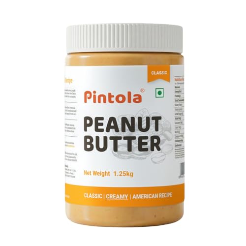 Image of Pintola Original Classic Peanut Butter Creamy 1.25kg - with High Protein 26g & 7.2g Fiber, Premium Roasted Nuts, Gluten Free, Zero Trans Fat, with MUFA Good Fats, Vit E & B3, Dairy Free