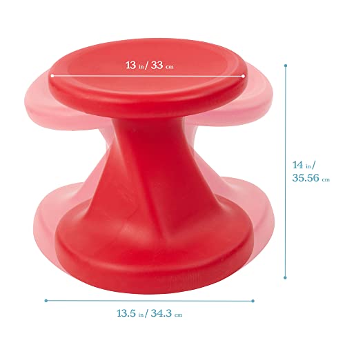 Image of ECR4Kids Twist Active Wobble Stool, 14in Seat Height, Classroom Furniture, Red