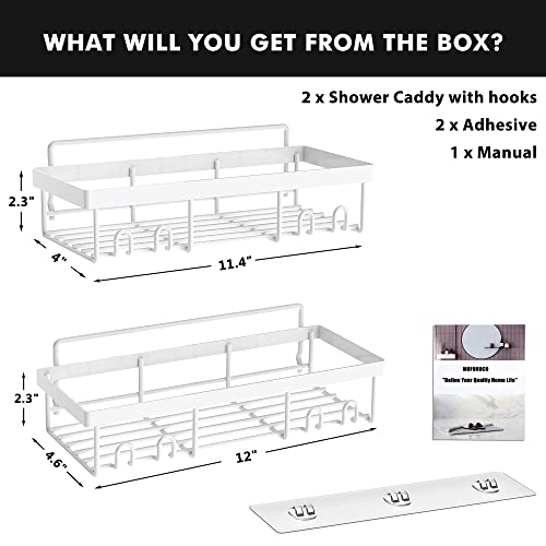 Image of Moforoco Shower Caddy Shelf Organizer Rack, Self Adhesive Black Bathroom Shelves Basket, Home Farmhouse Wall Inside Organization and Storage Decor Rv Accessories, First Camper Apartment Essentials