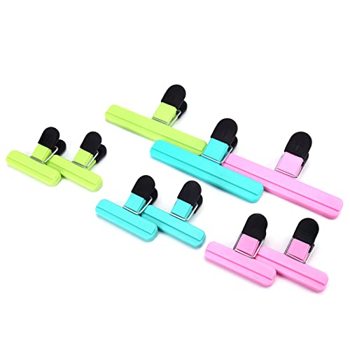 Packung mit 6 großen Chip-Clips, Lebensmittel-Clips, Verschlussclips, Lebensmittelbeutel, Clips, Kunststoff, schwerer Griff (2 große und 4 kleine Größe) für Küche, Snacks, Lebensmittel, Büro (9 Clips) Cover
