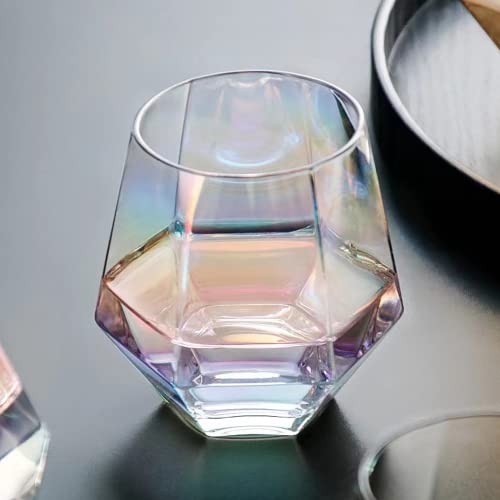 Nuxaoisgel Stemless Wine Glass Set Of 12,Iridescent Glassware For Gift,Modern Rainbow Wine Glass For Serving White Wine, Red Wine, Cocktail, Whiskey, Bourbon, Cool Water Cukbless(10 Oz) #TOP4