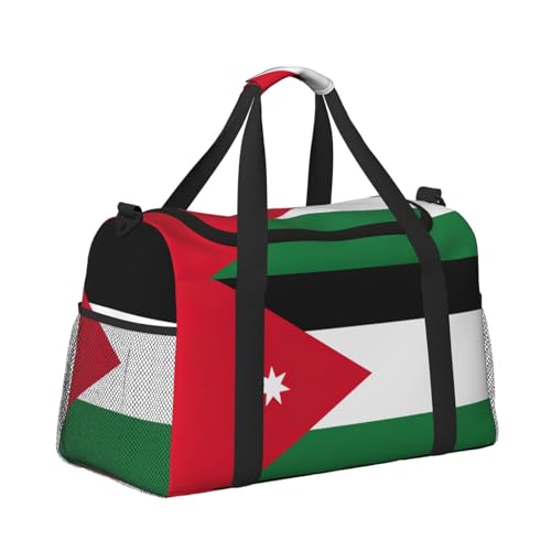 Jordanian flag print Weekender Overnight Carry On Bag Gym Luggage Bag Duffel Bag for Travel Women3