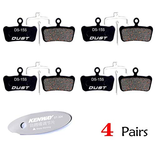 CYCOBYCO 4 Pares Pastillas De Freno De Disco De Bicicleta para Avid SRAM Guide BB5 BB7 DB1 DB3 DB5 Elixir Juicy 3 5 7 9 Trail 4 Pistón (Metal Semimetálico/Sinterizado) (E9 Trail Semi)