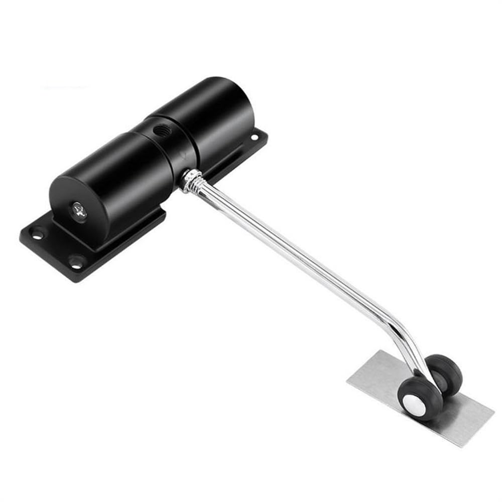 Lkfjnhepf Black Door Closer Automatic Silent Closing Hydraulic Invisible Household Buffer Spring Simple Return Hidden Device Door Closer(Black)