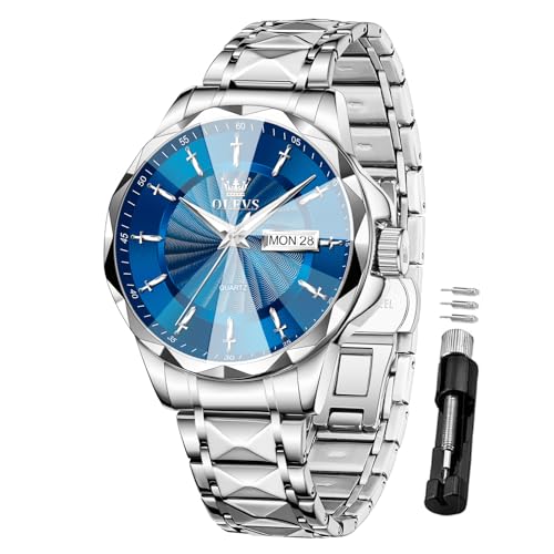 Montre pour homme OLEVS grand cadran le cadeau idéal avec date et jour acier