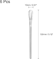 Vista 2 de uxcell Cuchara de mango largo, 6 cucharas de acero inoxidable de 5.12 pulgadas, cucharas de cóctel para agitar, para helado, cucharas de café