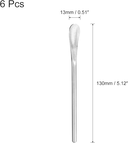 Miniatura 2 de uxcell Cuchara de mango largo, 6 cucharas de acero inoxidable de 5.12 pulgadas, cucharas de cóctel para agitar, para helado, cucharas de café para