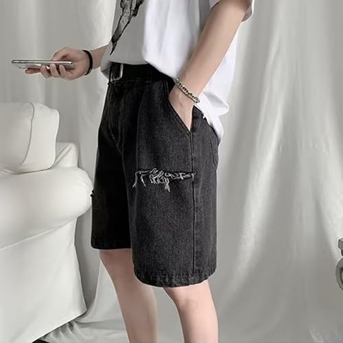 Jorts en denim homme short en jean décontracté perforé été