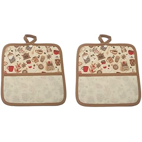 Handmade Coffee Pattern Pot Holders Set Cover