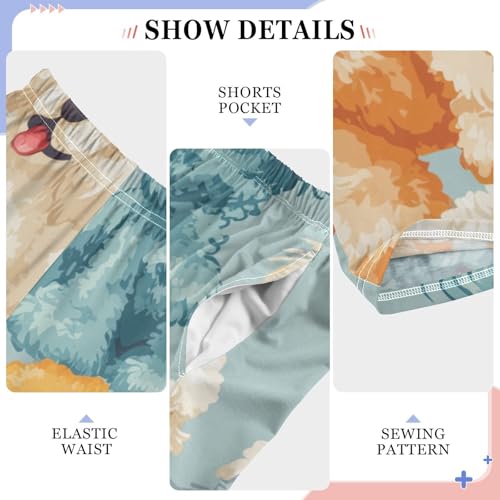 ZZXXB Colorful Poodles Boys Long Pants Soft Trousers Elastic Waist Kids Lounge Bottoms with Pockets S-XL4