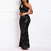 VERWIN Sequins Fashion Sleeveless Oblique Collar M... #2