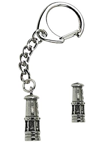 Preisvergleich Produktbild Smartbadge Miners Lamp Schlüsselanhänger und Anstecknadel in Geschenkbox, handgefertigt, Zinn, 59 mm