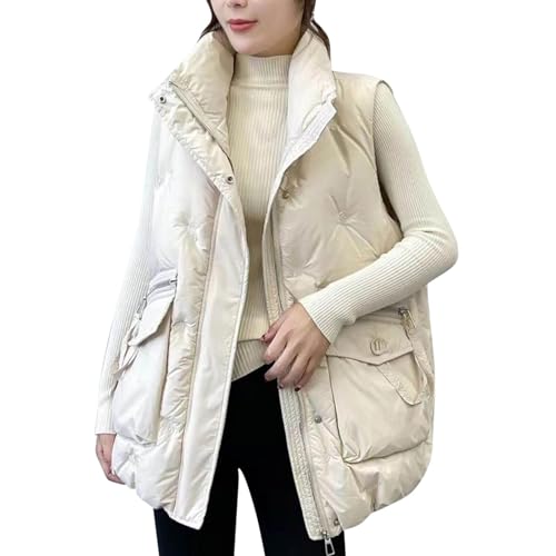 Uillui Womens Puffer Vest Teen Girls Trendy Sleeveless Zip Up Outerwear Warm Puffer Lightweight Down Winter Jackets Coats3