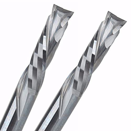 BERWENNY 2Pcs 5/22mm Up Down Cut 2 Flutes Carbide End Mills CNC Milling Cutter Woodworking Cutting Tools Router Bit