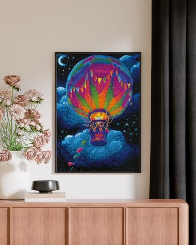 Image of RIOLIS - Hot Air Balloon 2290, Cross Stitch Kits 8 inchx11, Cross Stitch Kits for Beginners & Advanced, Crossstitching Kit Adult, Embroidery Counted Stitching Kit