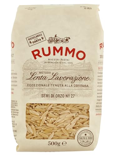 Rummo Semi Di Orzo No. 27 Pasta Premium Italian Short-Cut Pasta for Soups Sides & Salads 500g (Pack of 1)