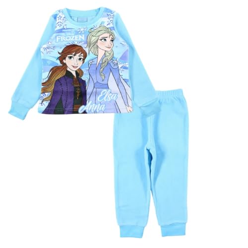 Disney Frozen Mädchen Frottee Schlafanzug, Langarm Fleece Pyjama-Set, Zweiteiler Nachtwäsche Weihnachts Geschenk (DE/NL/SE/PL, Numerisch, 110,...