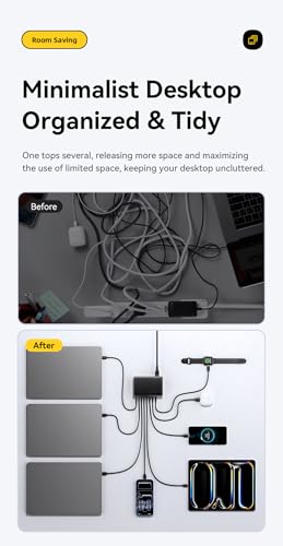 Image of INICIO 380W GaN 8 Port USB C Charger, 5 Type-C + 3 USB A 100W 65W PD Fast Charging Station For MacBook iPad Pro Air iPhone 17 16 15 Galaxy S26 S25 Ultra Z Fold XPS 13 /15 Pixel 10 9 Laptops Android etc