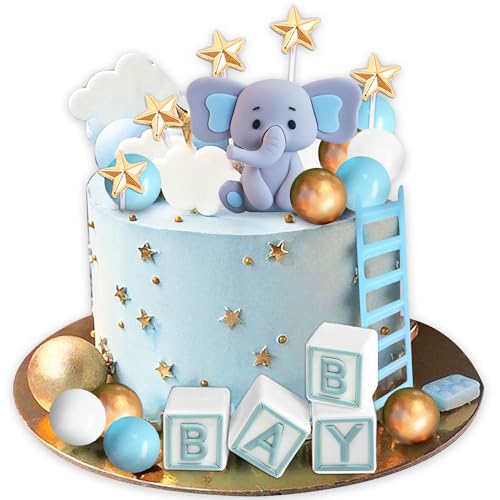 elefante cake topper bolas de decoración para la fiesta de cumpleaños del bebé del niño género revelación baby shower productos para fiestas