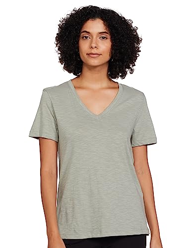 Image of Marks & Spencer Womens Solid Cotton V-Neck Everyday Fit T Shirt