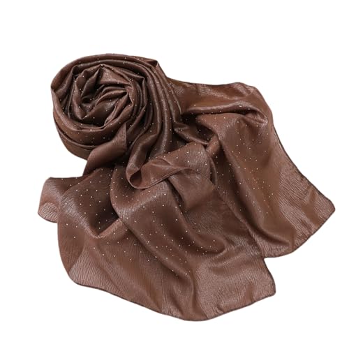 Silky Satin Square Hijab Scarf for Women Sparkly Rhinestone Muslim Hijab Head Wrap Bandanas Headscarf4