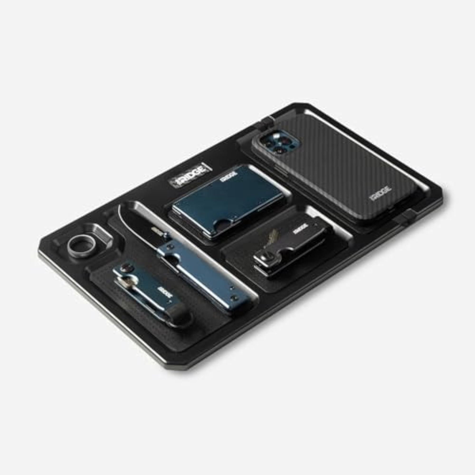 Valet Tray for Men, 5 Compartment Desktop Storage Organizer