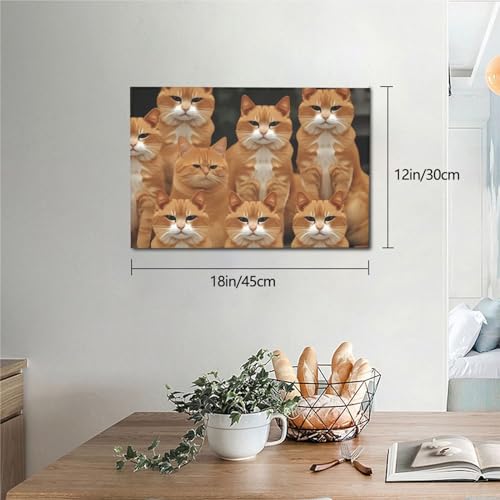 Toile de chat orange pour décoration de chambre à coucher cosy