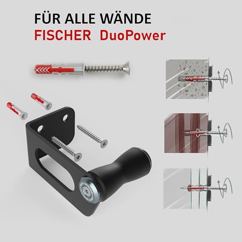 MIGHTY ENGINEERING LOCK-UP Fahrrad Wandhalterung – Vertikale Bike-Aufbewahrung mit Felgenschutz, abschließbarer Schloss-Öse, für Rennrad, MTB & E-Bike – robuste Wandhalter für Wohnung, Keller & Garage