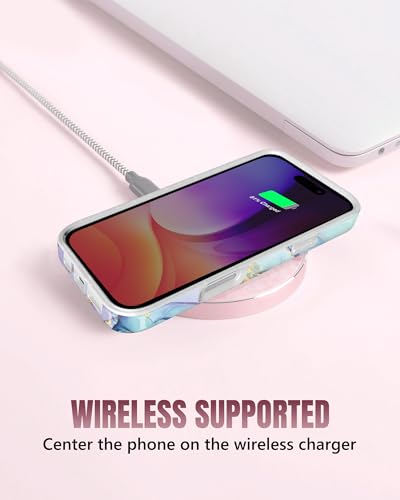Coque iPhone 17 Pro Max éviter rayures avec TPU marbre violet bleu pailleté
