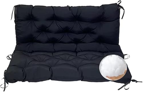 LFNOONE Cojines de columpio para porche al aire libre, cojines de banco gruesos impermeables de 5 pulgadas con respaldo, muebles de exterior,