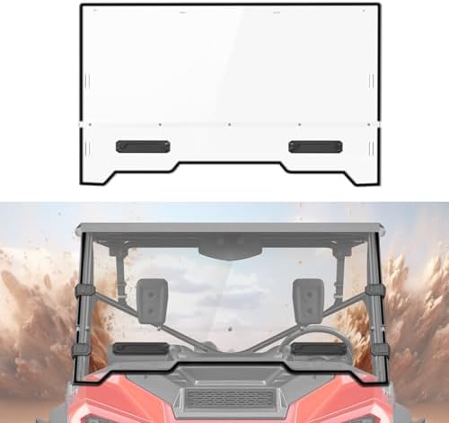 Front Windshield for Honda Pioneer 1000 2016-2025, Hard Coated Po...