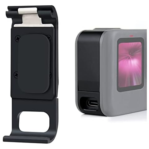 QiuNiu Replacement Aluminum Battery Cover for GoPro Hero 9, 10, 11, 12 and 13 Black Camera, Featuring a Reserved Type-C Port That Allows Charging and Accessory Connection Cover