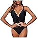 Auifor Las Mujeres Atractivas Remiendo de Bikini Push-up cojín Traje de baño Ropa de Playa Conjunto(Negro/X-Large)