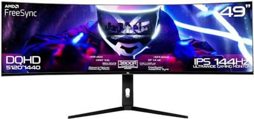 ADMI X= XEXUL49 1440p 49" DQHD Ultrawide Nano IPS 144Hz Curved Gaming Monitor