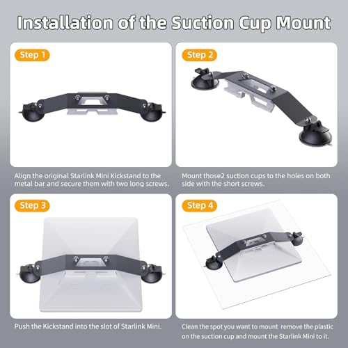 Satellite Suction Cup Mount for Mini,Portable Car Mounting Kit with Powerful Suction,Alloy Steel Mini Car Mount for Roof & Window