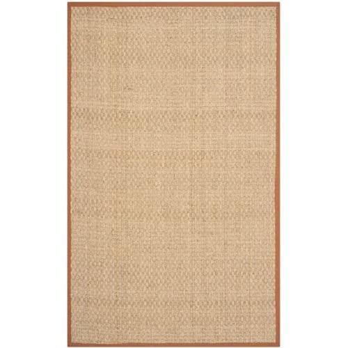 Safavieh Natural Fiber Collection 4' X 6' Brown Nf114B Border Basketweave Seagrass Area Rug #TOP9