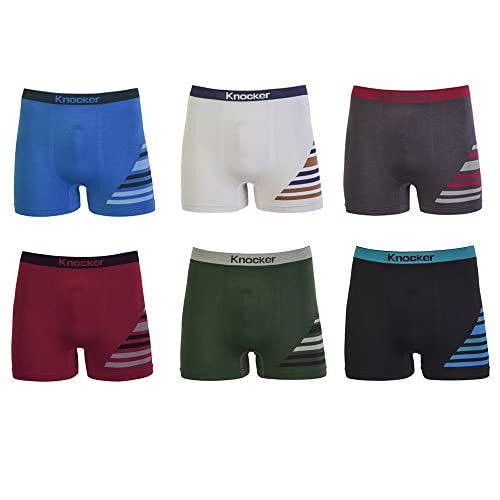 6 Pack Mens Microfiber Boxer Briefs Underwear Compression Stretch Sport One Size, Blue, Variable - Main Image